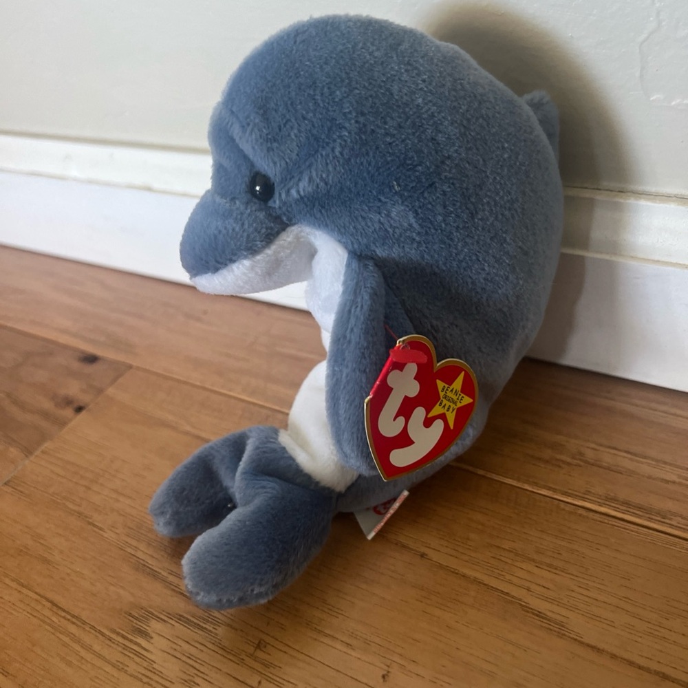 Ty Echo Dolphin Plush in Soft Blue